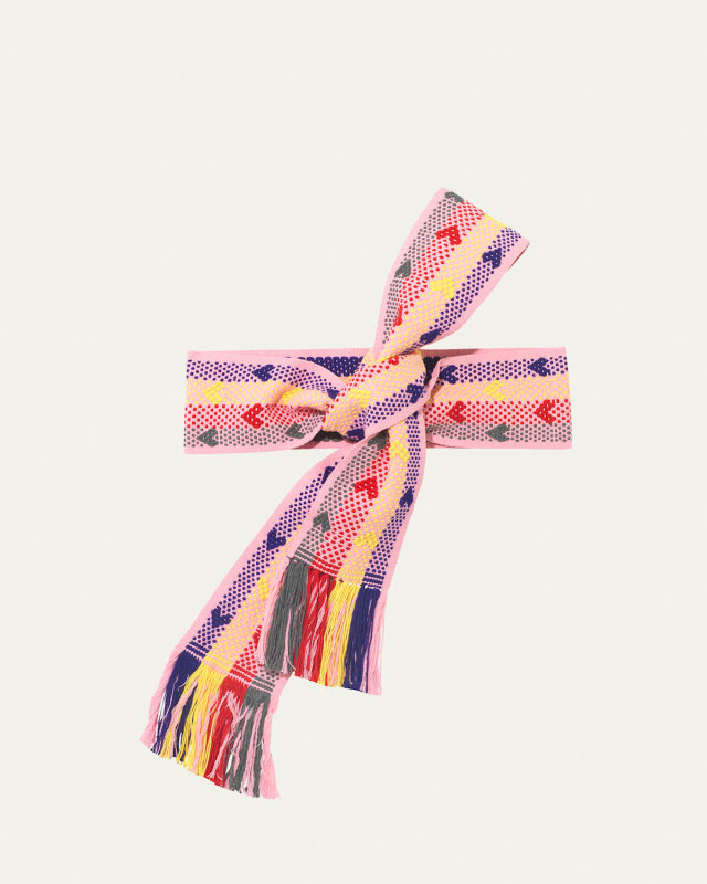 Handwoven Multicolor Hearts Belt